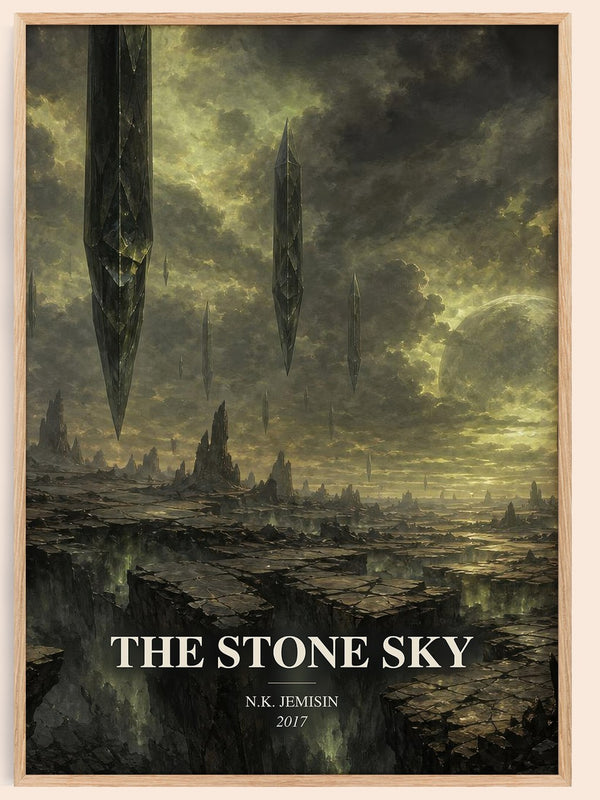 The Stone Sky watercolour book poster by N.K. Jemisin – framed literary art print