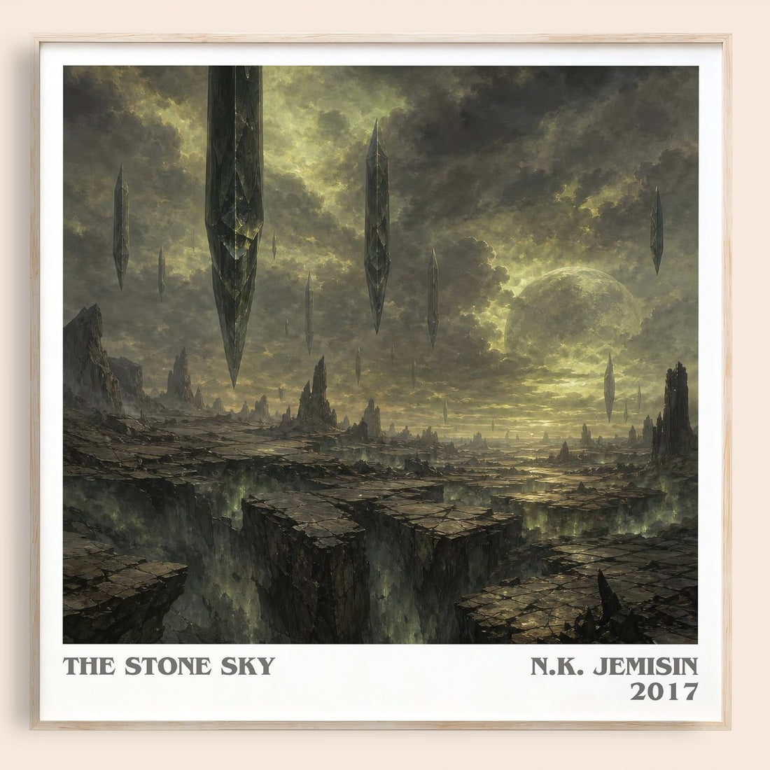 The Stone Sky literary book poster by N.K. Jemisin – framed literary art print