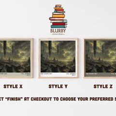 The Stone Sky literary print in frame leaning in hallway – fantasy wall art