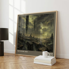 The Stone Sky literary print framed by window – literary home decor