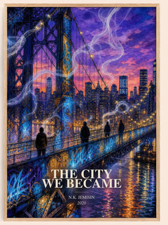 The City We Became watercolour book poster by N.K. Jemisin – framed literary art print