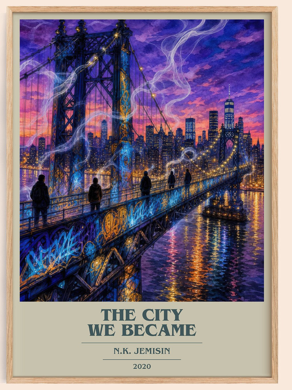 The City We Became book cover book poster by N.K. Jemisin – framed literary art print