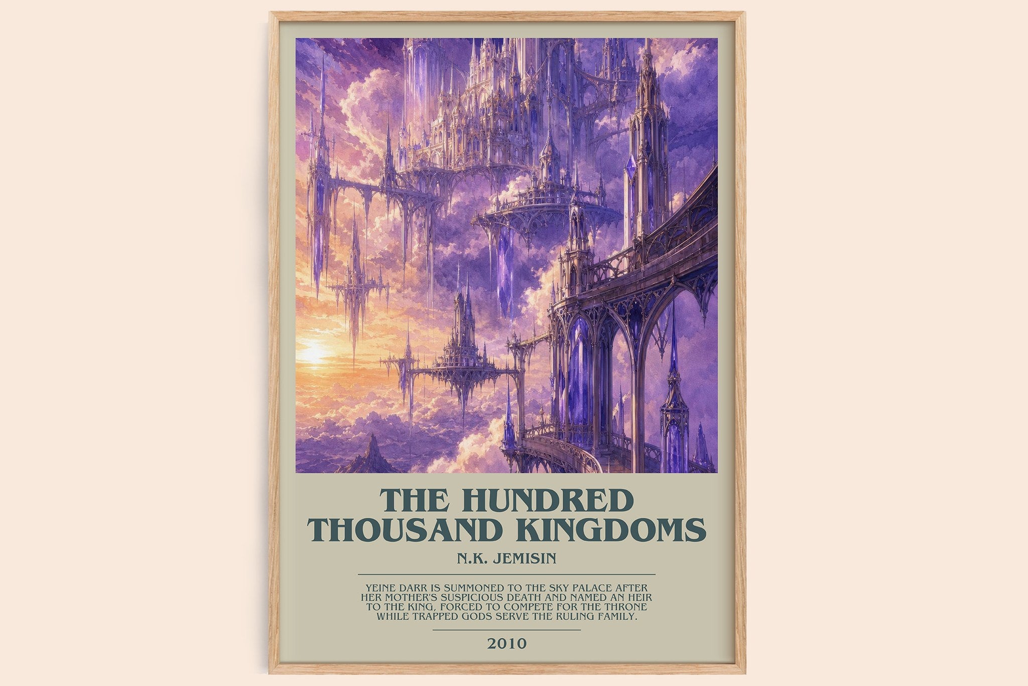 The Hundred Thousand Kingdoms Bookish Wall Art by N.K. Jemisin