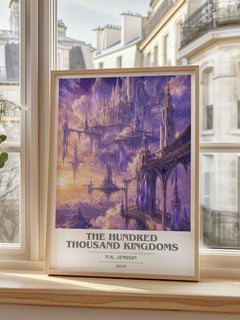 The Hundred Thousand Kingdoms book cover poster colour and style options – N.K. Jemisin book art