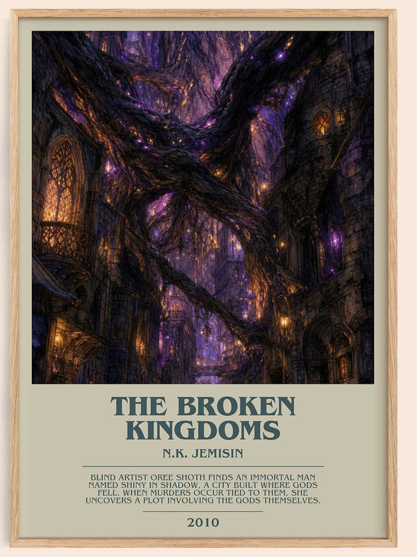 The Broken Kingdoms bookish book poster by N.K. Jemisin – framed literary art print
