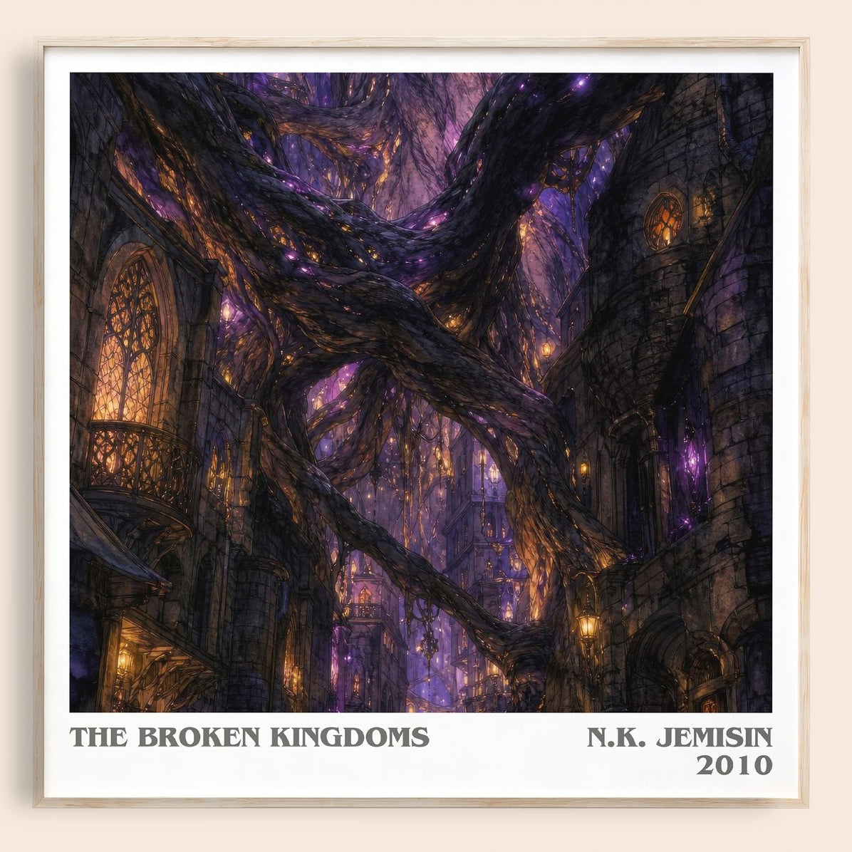 The Broken Kingdoms literary book poster by N.K. Jemisin – framed literary art print