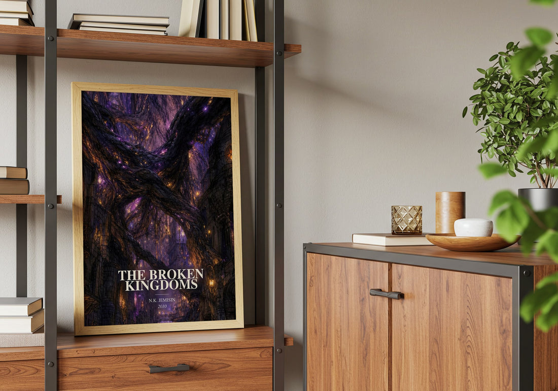 The Broken Kingdoms book watercolour illustration paper finish options – matte satin gloss