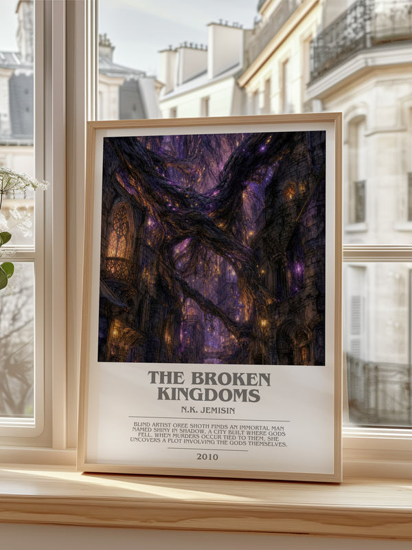 The Broken Kingdoms bookish poster colour and style options – N.K. Jemisin book art
