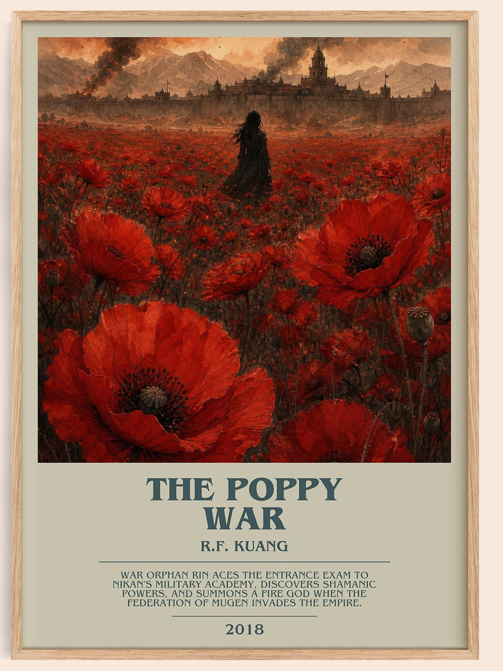 The Poppy War bookish book poster by R.F. Kuang – framed literary art print