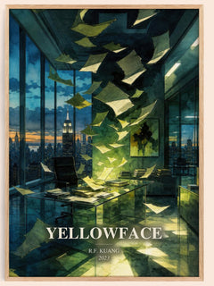 Yellowface watercolour book poster by R.F. Kuang – framed literary art print