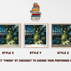 Yellowface literary print in frame leaning in hallway – contemporary fiction wall art