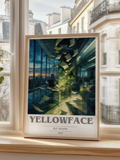 Yellowface book cover poster colour and style options – R.F. Kuang book art