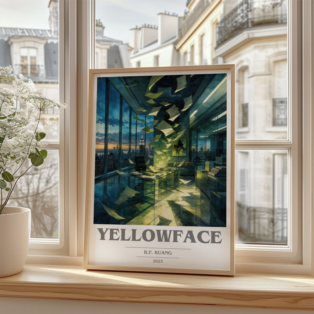 Yellowface book cover poster colour and style options – R.F. Kuang book art