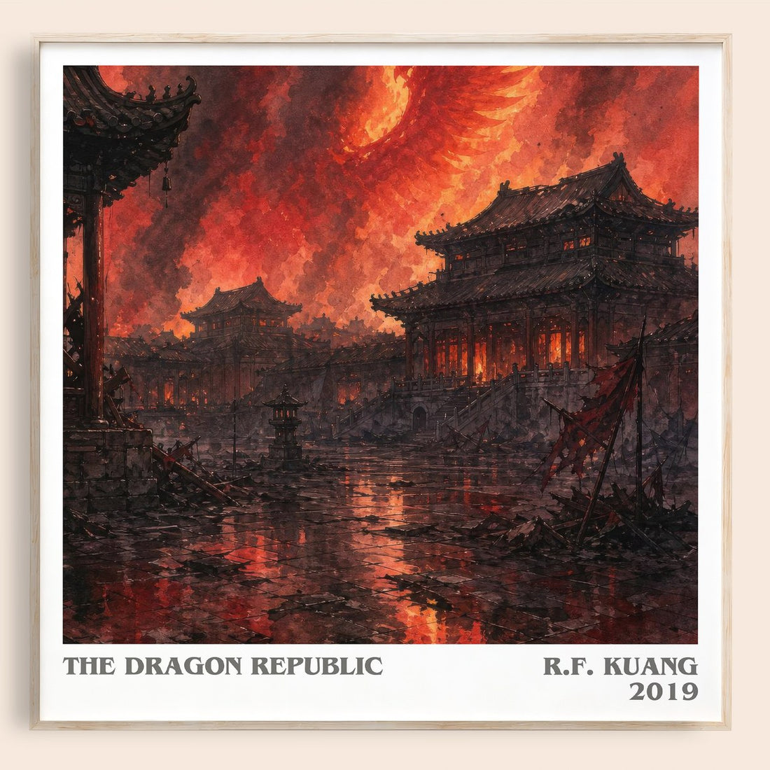 The Dragon Republic literary book poster by R.F. Kuang – framed literary art print