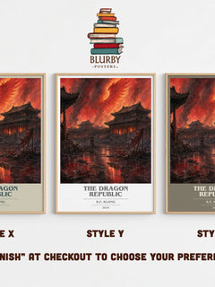 The Dragon Republic book cover print in frame leaning in hallway – fantasy wall art
