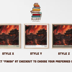 The Dragon Republic Literary Art Print by R.F. Kuang – Style X, Y and Z square prints side by side – choose your finish
