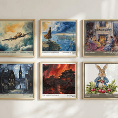 The Dragon Republic Literary Art Print by R.F. Kuang – square print in a six-frame gallery wall