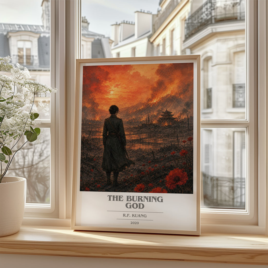 The Burning God book cover poster colour and style options – R.F. Kuang book art