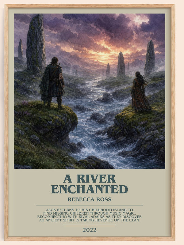 A River Enchanted bookish book poster by Rebecca Ross – framed literary art print