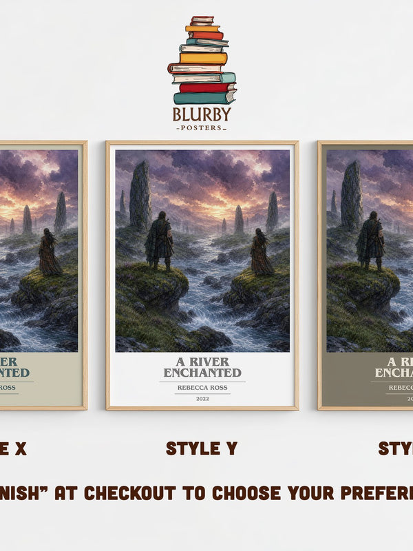 A River Enchanted book cover print in frame leaning in hallway – fantasy wall art