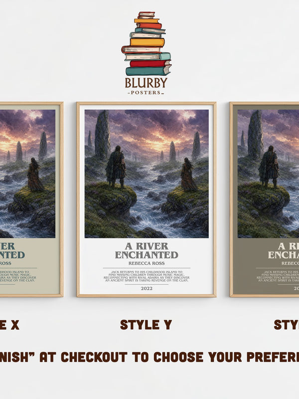 A River Enchanted bookish print in frame leaning in hallway – fantasy wall art