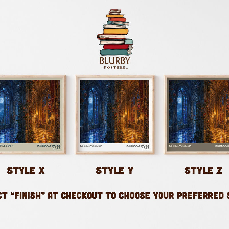 Dividing Eden literary print in frame leaning in hallway – fantasy wall art