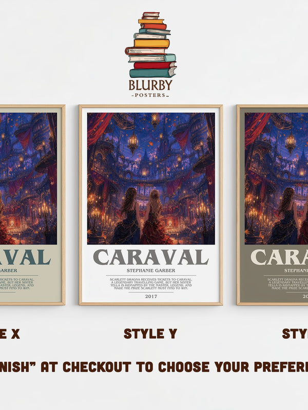 Caraval bookish print in frame leaning in hallway – fantasy wall art