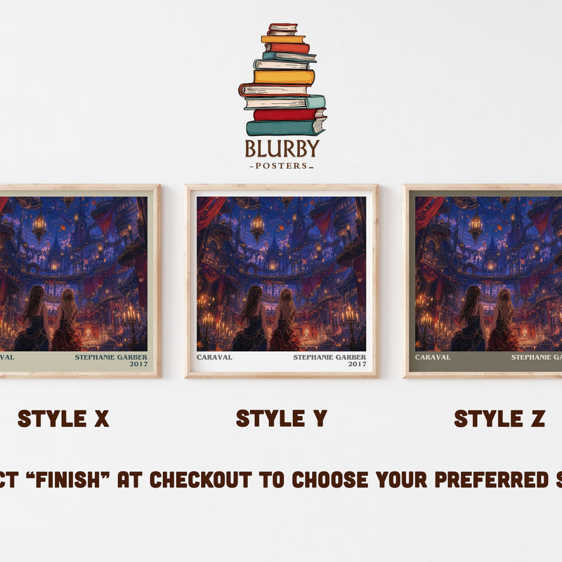 Caraval literary print in frame leaning in hallway – fantasy wall art