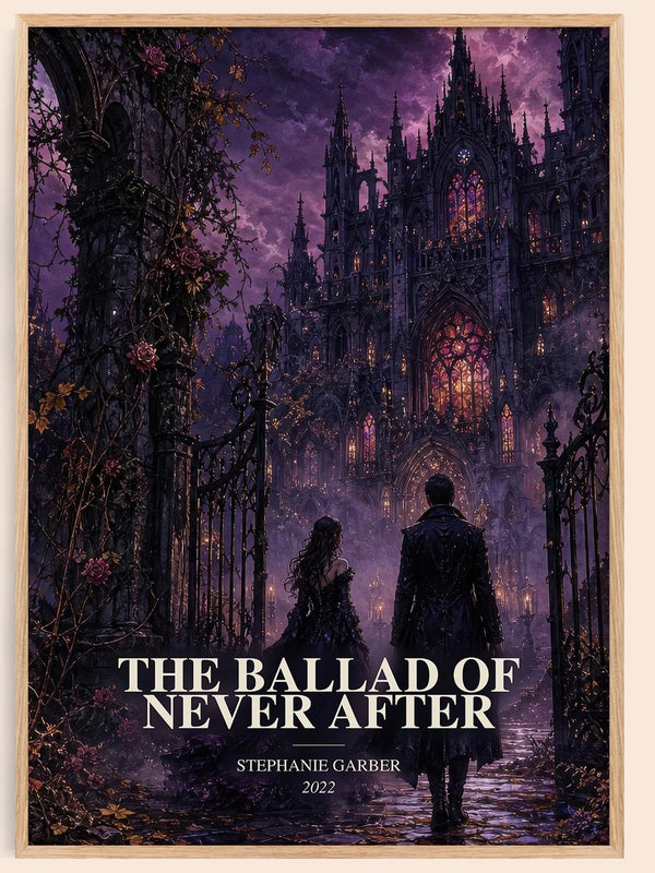 The Ballad of Never After watercolour book poster by Stephanie Garber – framed literary art print