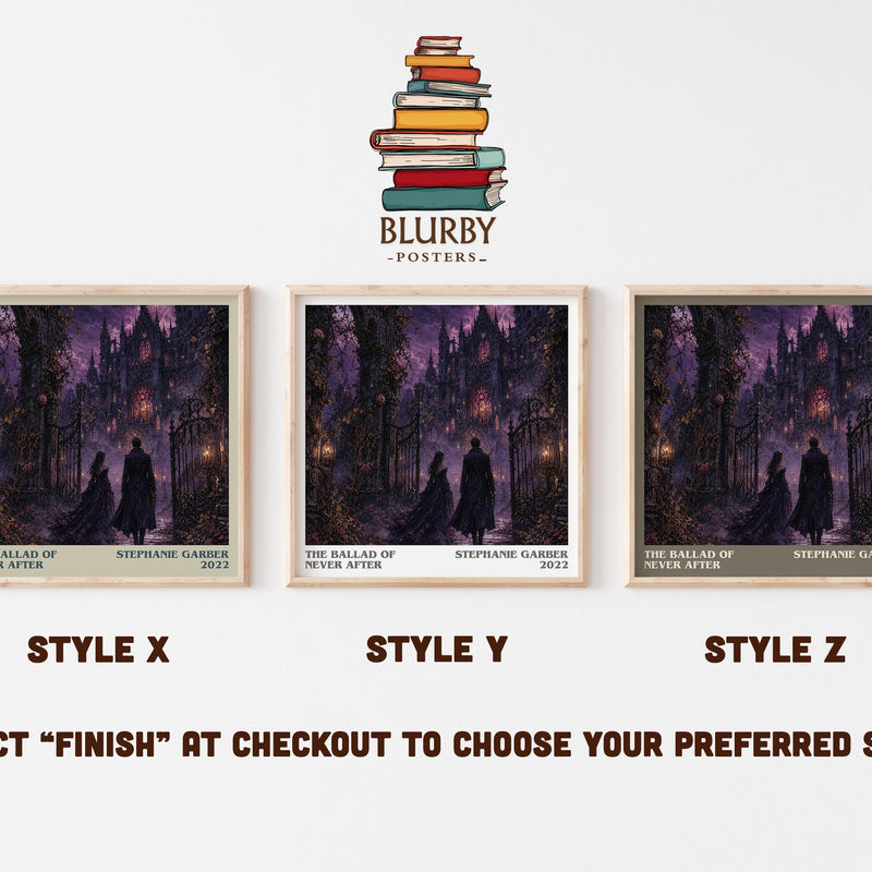 The Ballad of Never After literary print in frame leaning in hallway – fantasy wall art