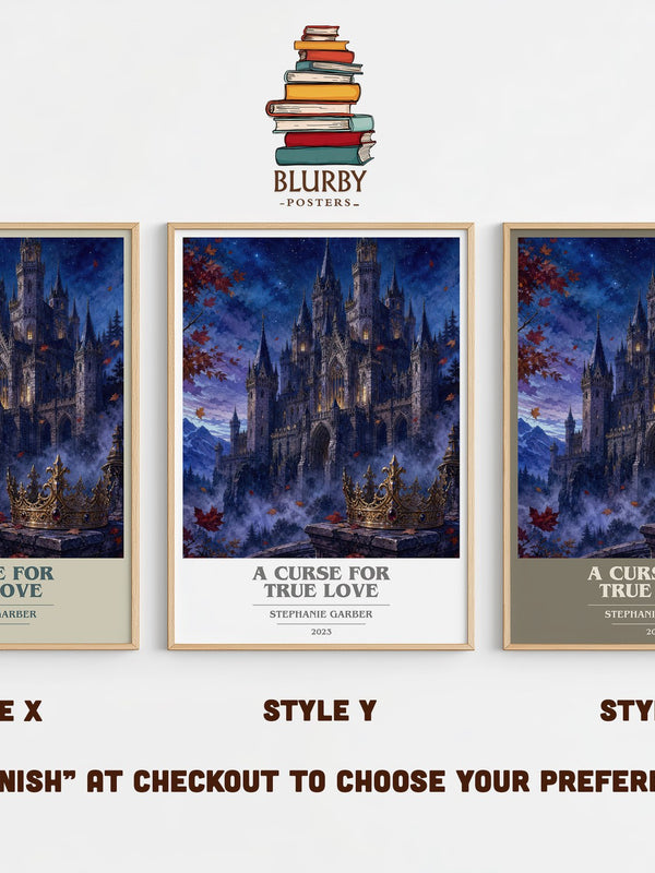 A Curse for True Love book cover print in frame leaning in hallway – fantasy wall art