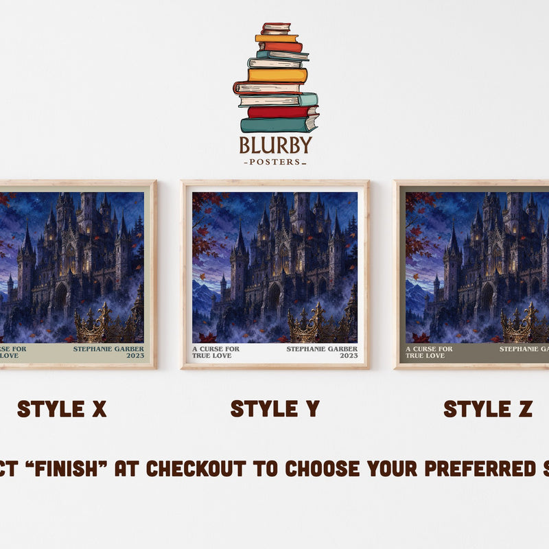 A Curse for True Love literary print in frame leaning in hallway – fantasy wall art