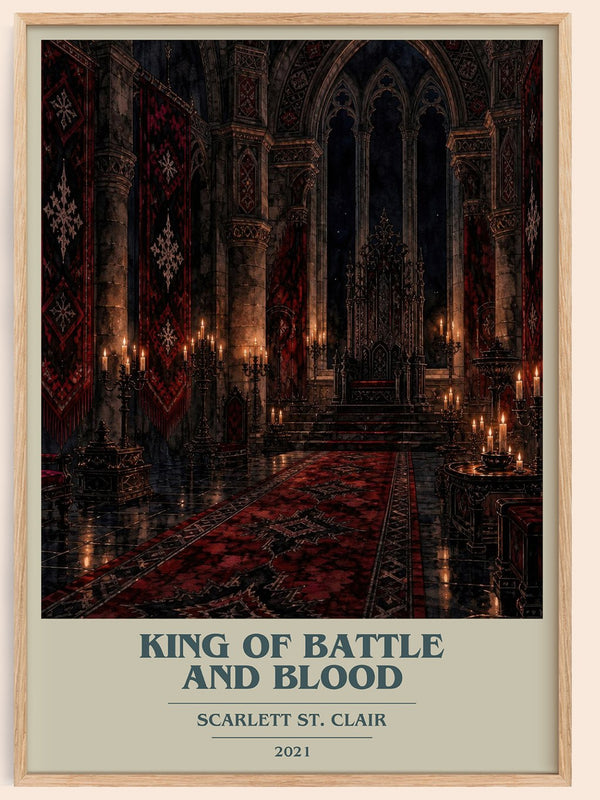 King of Battle and Blood book cover book poster by Scarlett St. Clair – framed literary art print