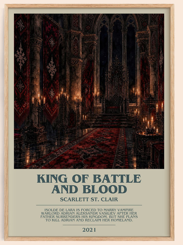 King of Battle and Blood bookish book poster by Scarlett St. Clair – framed literary art print