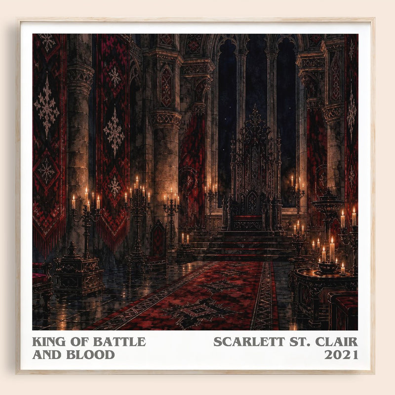King of Battle and Blood literary book poster by Scarlett St. Clair – framed literary art print