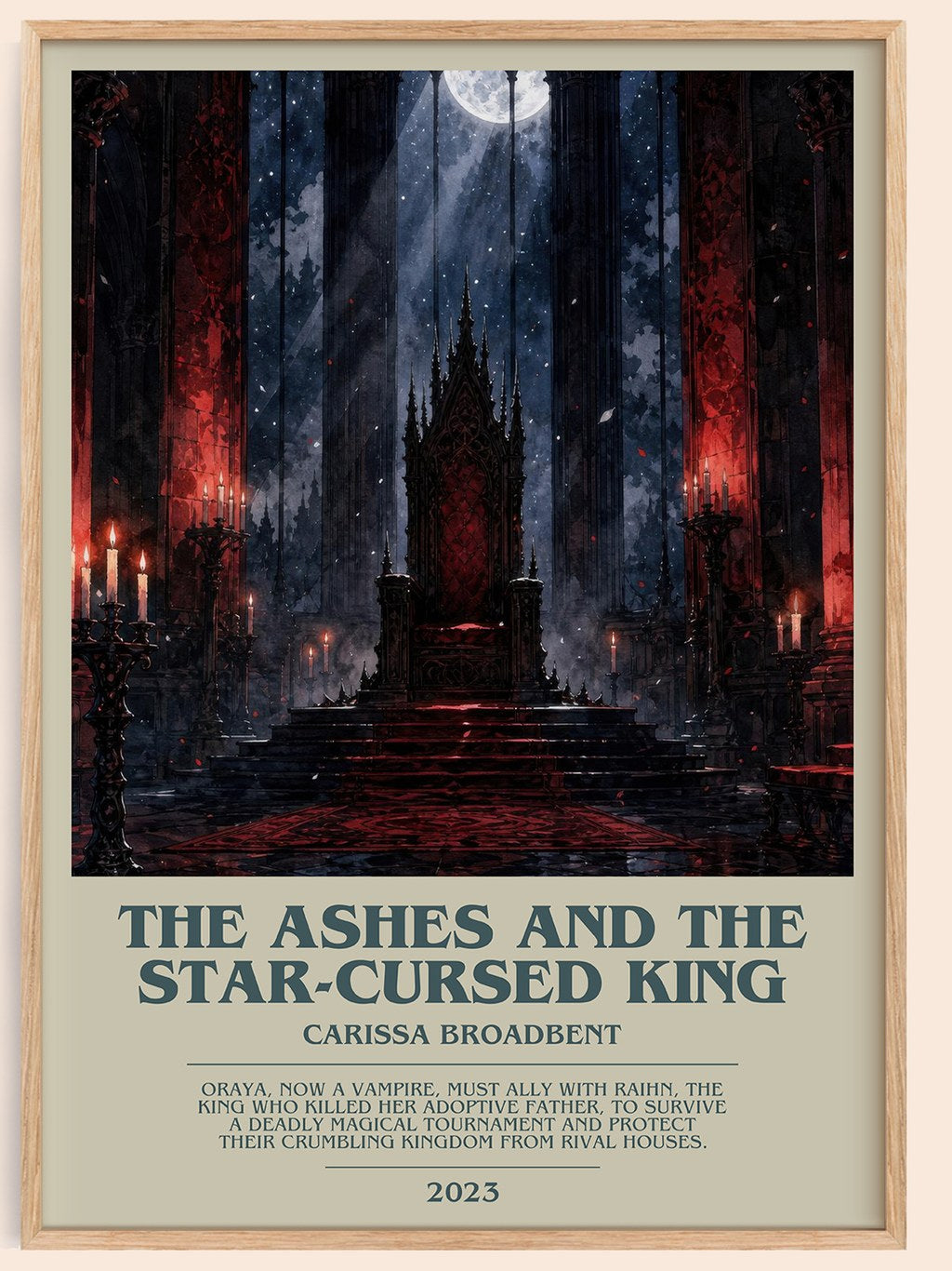 The Ashes and the Star-Cursed King bookish book poster by Carissa Broadbent – framed literary art print