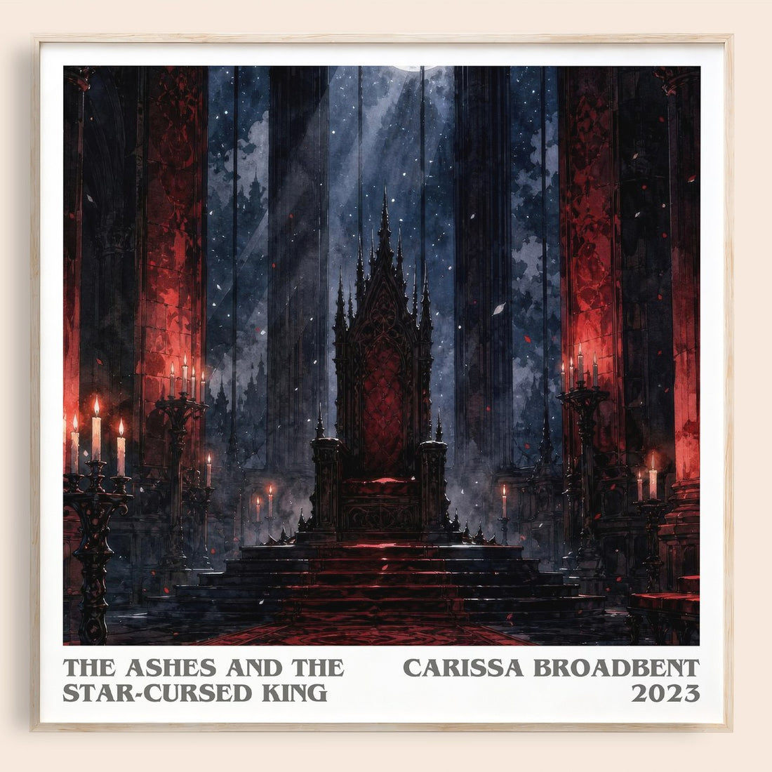 The Ashes and the Star-Cursed King literary book poster by Carissa Broadbent – framed literary art print