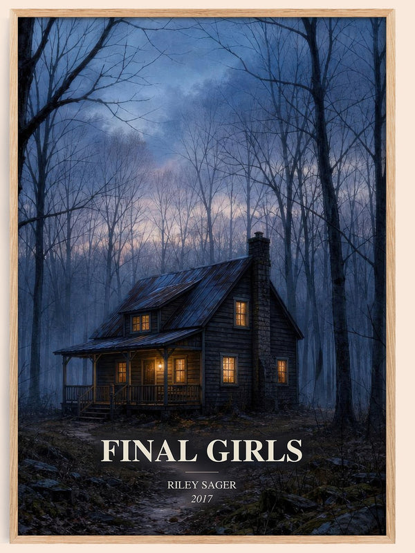 Final Girls watercolour book poster by Riley Sager – framed literary art print