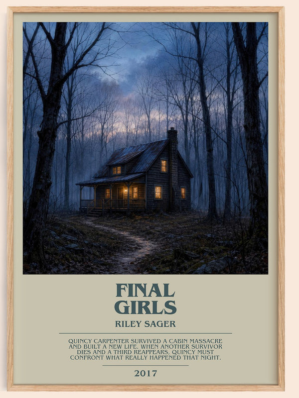 Final Girls bookish book poster by Riley Sager – framed literary art print