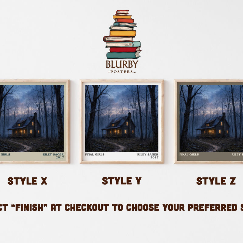 Final Girls literary print in frame leaning in hallway – thriller wall art