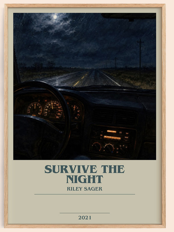 Survive the Night bookish book poster by Riley Sager – framed literary art print