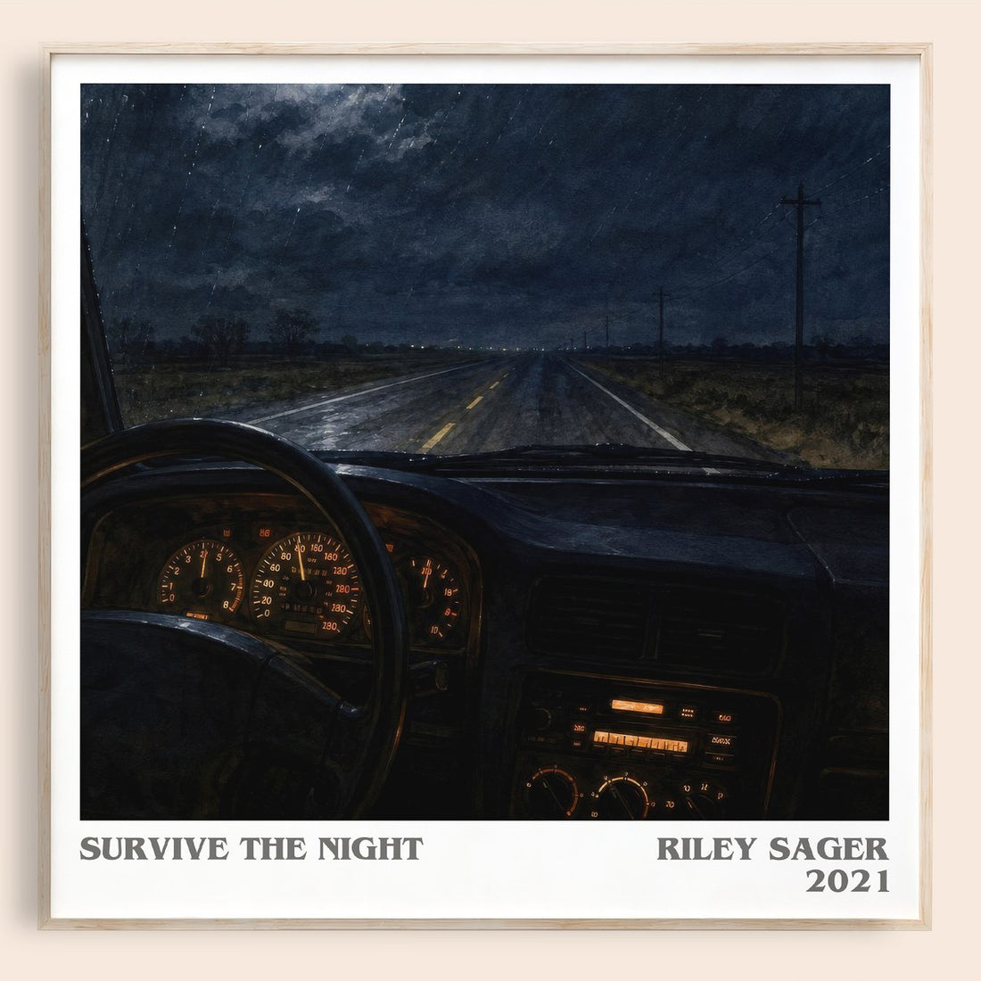 Survive the Night literary book poster by Riley Sager – framed literary art print