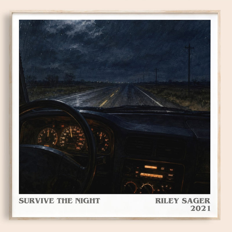 Survive the Night literary book poster by Riley Sager – framed literary art print