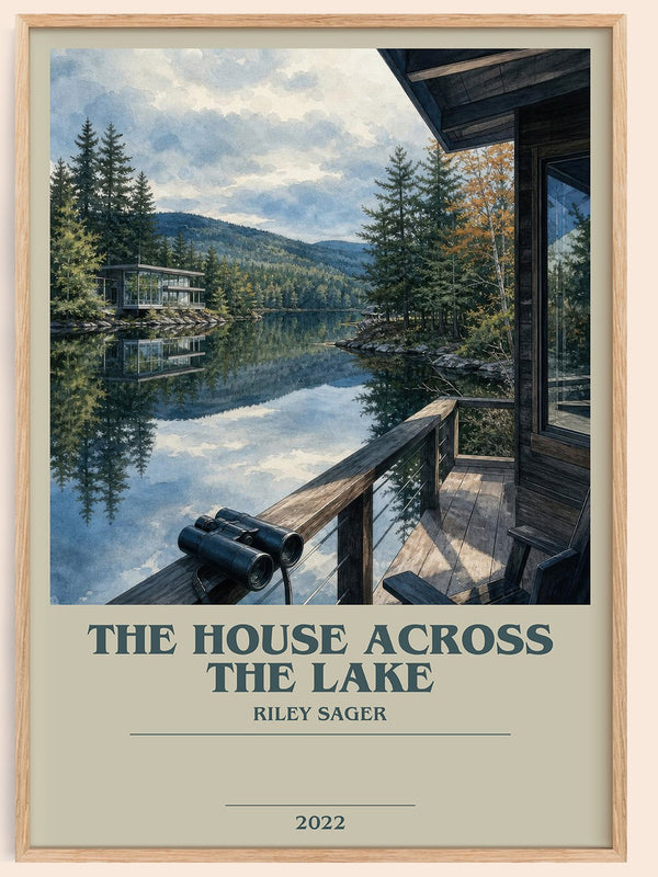 The House Across the Lake bookish book poster by Riley Sager – framed literary art print