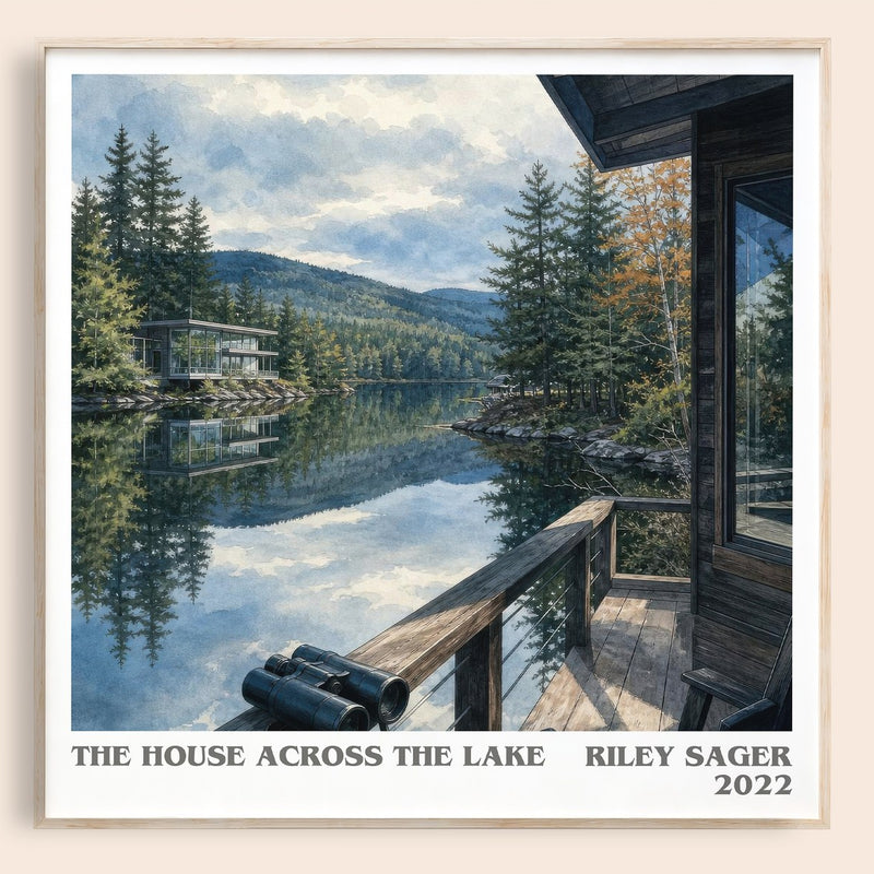 The House Across the Lake literary book poster by Riley Sager – framed literary art print