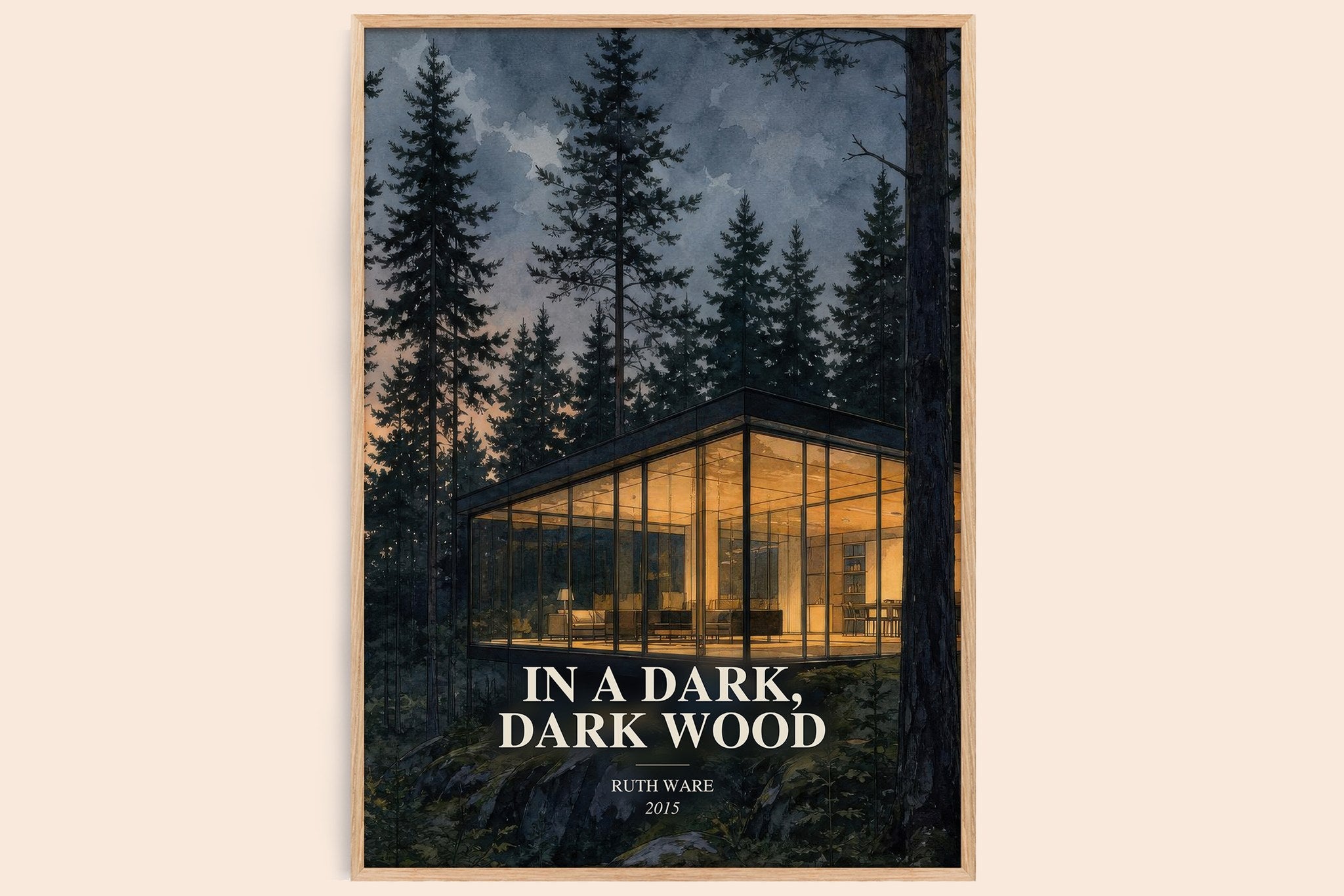 In a Dark, Dark Wood Book Watercolour Illustration by Ruth Ware