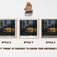 In a Dark, Dark Wood literary print in frame leaning in hallway – thriller wall art
