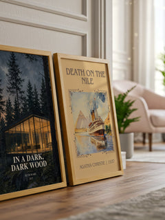 In a Dark, Dark Wood watercolour print framed by window – literary home decor