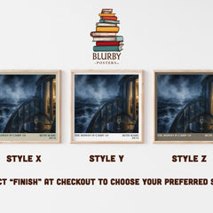 The Woman in Cabin 10 literary print in frame leaning in hallway – thriller wall art