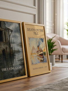 The Lying Game watercolour print framed by window – literary home decor